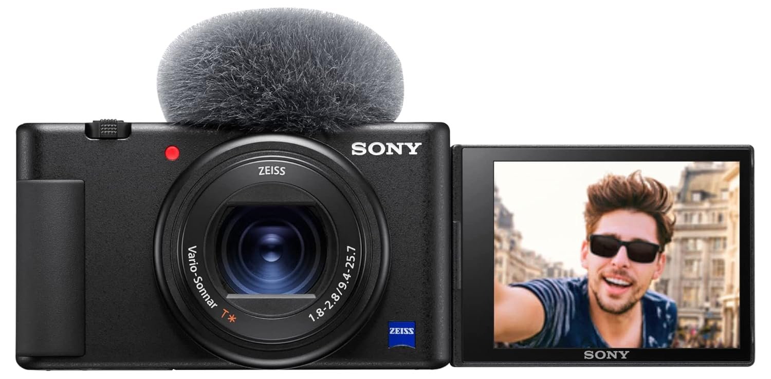 Sony Digital Camera ZV-1 Only (Compact, Video Eye AF, Flip Screen, in-Built Microphone, 4K Vlogging Camera for Content Creation) - Black