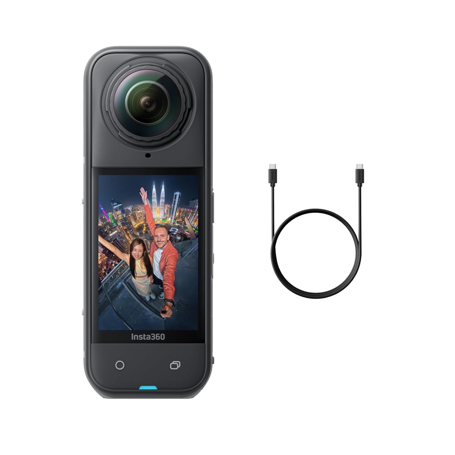 insta360 X3 Action Camera, 1/2" Sensor, 5.7K 360 Capture, Optical Zoom 3X, 72 MP 360 Photo, 4K Single Lens Mode, Black