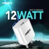 FRONTECH 12W/2.4A Single USB Port Mobile Charger, Comes with V8 Data Cable, Supports Ultra Fast Charging, Quick Charge 3.0, Fuse Protection (0951W, White)