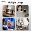 HIFFIN (LT-001) LED Video Conference Light Kit with Clip for iPhone/Tablet/Laptop, Dimmable CRI 95+ with 3 Light Modes, Built-in 2000mAh Battery for Zoom Calls/Remote Working/Live Stream/Selfies