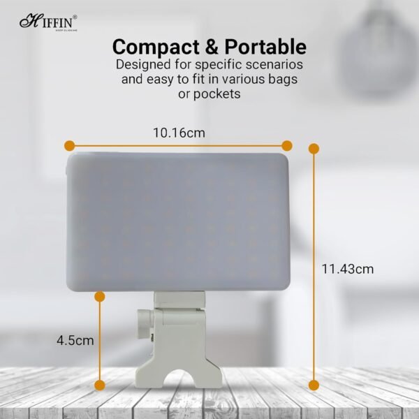 HIFFIN (LT-001) LED Video Conference Light Kit with Clip for iPhone/Tablet/Laptop, Dimmable CRI 95+ with 3 Light Modes, Built-in 2000mAh Battery for Zoom Calls/Remote Working/Live Stream/Selfies