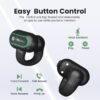 Portronics Harmonics Twins S15 Smart OWS Wireless Earbuds Headphone with Mic, Secure Fit with Earhook,15Hours Playtime, Bluetooth 5.3v, Button Control, Music/Gaming Mode, Type C Fast Charging(Black)