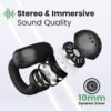Portronics Harmonics Twins S15 Smart OWS Wireless Earbuds Headphone with Mic, Secure Fit with Earhook,15Hours Playtime, Bluetooth 5.3v, Button Control, Music/Gaming Mode, Type C Fast Charging(Black)