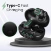 Portronics Harmonics Twins S15 Smart OWS Wireless Earbuds Headphone with Mic, Secure Fit with Earhook,15Hours Playtime, Bluetooth 5.3v, Button Control, Music/Gaming Mode, Type C Fast Charging(Black)