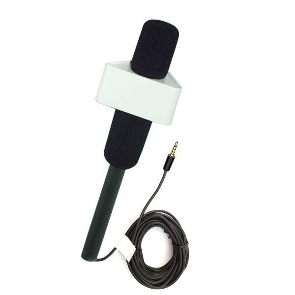 Winsumm Reporter Microphone/Mic for Mobile with Mic Logo Station (3.5/2 inch) Mobile Jack (Ep Stereo)|Cable Length 4.5 Meter/15 Feet