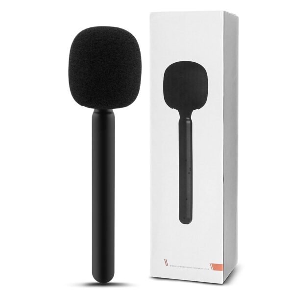 Wireless Handheld Interview Adapter with Foam Windshield - Reduce Wind Noise, Compatible with DJIMic, Wireless GO Transmitter - Plug n Play for Outdoor Interviews & More