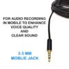 Winsumm Reporter Microphone/Mic for Mobile with Mic Logo Station (3.5/2 inch) Mobile Jack (Ep Stereo)|Cable Length 4.5 Meter/15 Feet