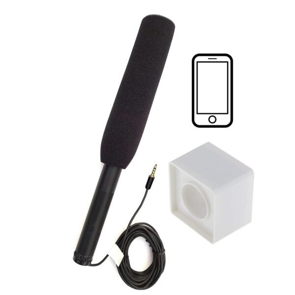 Winsumm Reporter Microphone/Mic for Mobile with Mic Logo Station (3/3 inch) Mobile Jack (Ep Stereo)|Cable Length 4.5 Meter/15 Feet