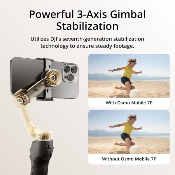 DJI Osmo Mobile 7P Gimbal Stabilizer for iPhone, Android, Native Tracking, Lighting,3-Axis Phone Gimbal