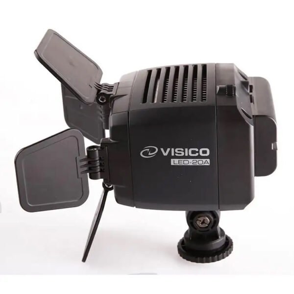 Winsumm LED-20A Stepless Dimmable VISICO LED Light with Barndoor/Lithium Battery/Charger for Shooting