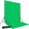 Winsumm Green White Black Screen Backdrop with Stand, 8FT X 12FT Wide Green Screen Backdrop with 9 FT x 12 FT Wide Photo Backdrop Stand, Photo Backdrop Stand Kit Include Carry Bag