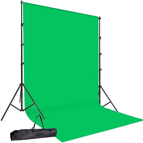 Winsumm Green White Black Screen Backdrop with Stand, 8FT X 12FT Wide Green Screen Backdrop with 9 FT x 12 FT Wide Photo Backdrop Stand, Photo Backdrop Stand Kit Include Carry Bag
