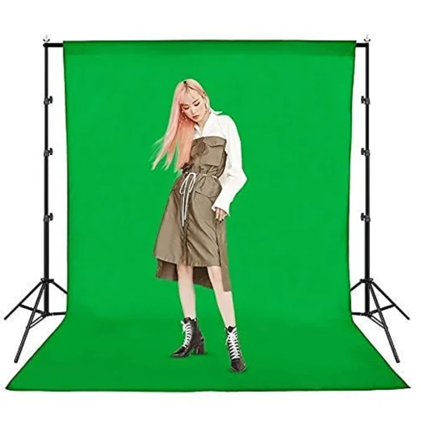 Winsumm Green White Black Screen Backdrop with Stand, 8FT X 12FT Wide Green Screen Backdrop with 9 FT x 12 FT Wide Photo Backdrop Stand, Photo Backdrop Stand Kit Include Carry Bag