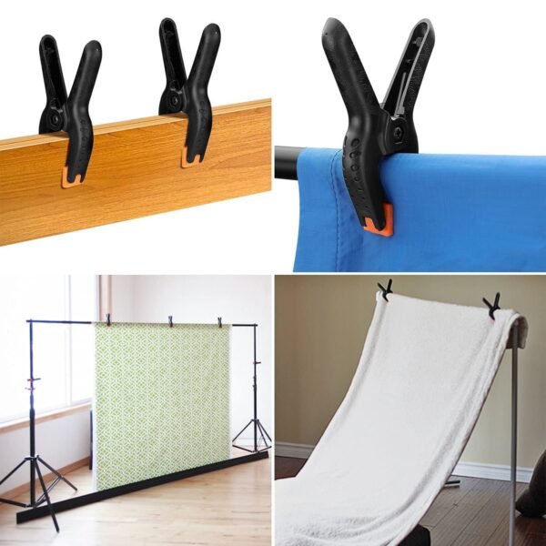 Winsumm 14 PCS Photography Backdrop Support Spring Clamp 4.3"/11cm for Background Muslin, Canvas, Paper, Chromakey Screen, Heavy Duty Clip, Photo Studio, Backdrops Backgrounds Woodworking