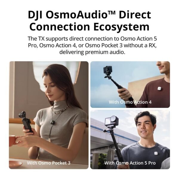 DJI Mic Mini (2 TX + 1 RX + Charging Case), Ultralight, Detail-Rich Audio, 48h Use, Noise Cancelling, Automatic Limiting, Wireless Microphone for Camera/iPhone/Android, Vlog, Streaming, Black