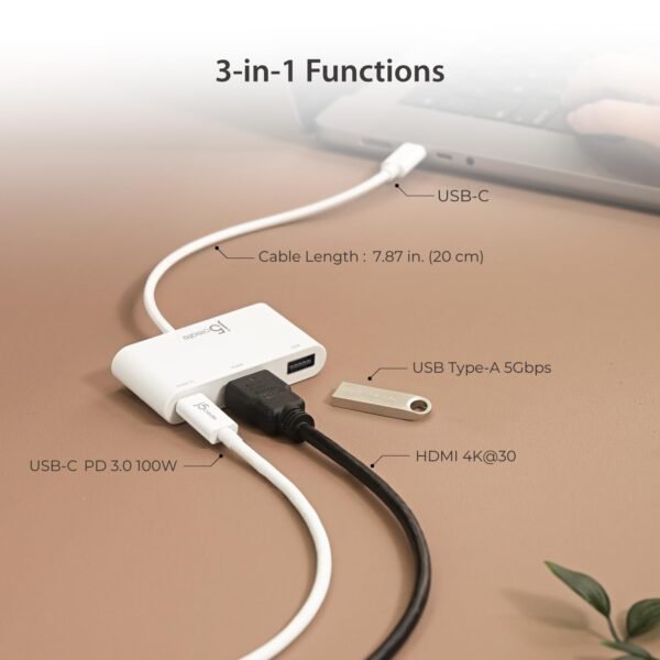 j5create Type-C HDMI and USB 3.0 with Power Delivery for Mac/Windows(JCA379)