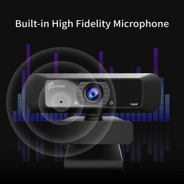 j5create USB Streaming Webcam - 1080P HD with 360° Rotation, High Fidelity Microphone, Plug and Play for PC/Mac/Laptop/Desktop/Skype/YouTube/Zoom/Facetime, Suitable for Conferencing/Calling (JVCU100)