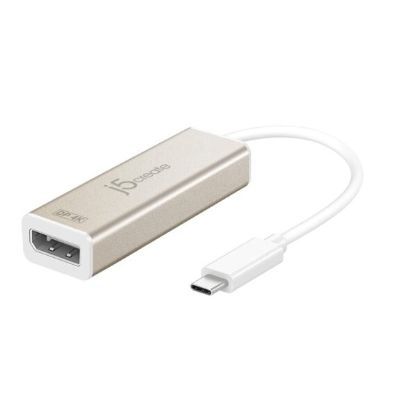 j5create USB C to DisplayPort Adapter- 4k @ 60Hz USB Type C Male to DisplayPort Female Converter Perfect for Macbooks, Chromebooks, Tablets, PCs(‎JCA140)