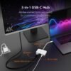 j5create USB Type C to 4K HDMI and Gigabit Ethernet with PD 100W Pass-Through Charging, for MacBook Pro, MacBook Air, Chromebook, Surface Pro, iPad Pro or USB-C Laptop (JCA351)