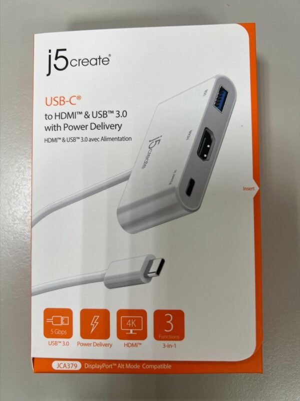 j5create Type-C HDMI and USB 3.0 with Power Delivery for Mac/Windows(JCA379)