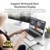 j5create USB Type C to 4K HDMI and Gigabit Ethernet with PD 100W Pass-Through Charging, for MacBook Pro, MacBook Air, Chromebook, Surface Pro, iPad Pro or USB-C Laptop (JCA351)