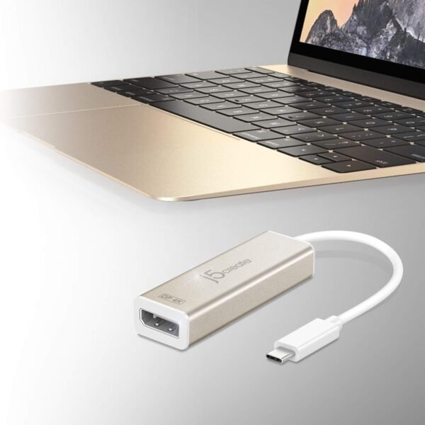 j5create USB C to DisplayPort Adapter- 4k @ 60Hz USB Type C Male to DisplayPort Female Converter Perfect for Macbooks, Chromebooks, Tablets, PCs(‎JCA140)