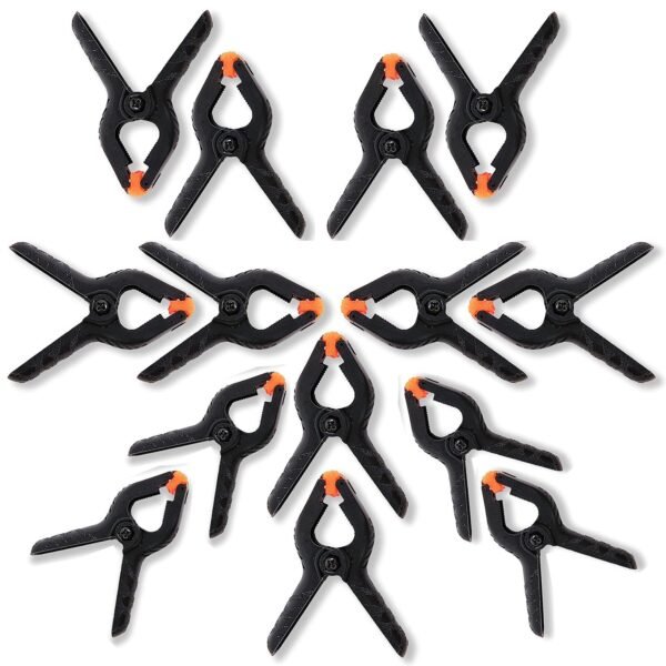 Winsumm 14 PCS Photography Backdrop Support Spring Clamp 4.3"/11cm for Background Muslin, Canvas, Paper, Chromakey Screen, Heavy Duty Clip, Photo Studio, Backdrops Backgrounds Woodworking