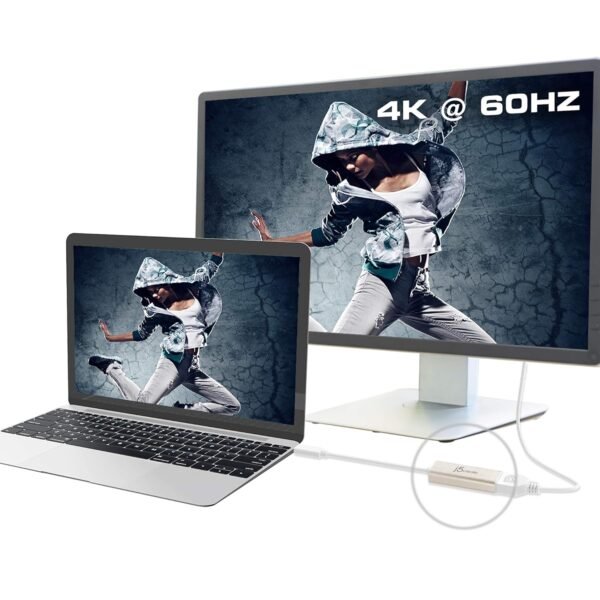 j5create USB C to DisplayPort Adapter- 4k @ 60Hz USB Type C Male to DisplayPort Female Converter Perfect for Macbooks, Chromebooks, Tablets, PCs(‎JCA140)
