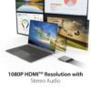 j5create USB-C to 4 Port HDMI Adapter Hub- Multi Monitor Splitter - Support 4 1080p 60Hz Displays - Compatible with Type-C MacBook and Windows Laptop (JCA366)