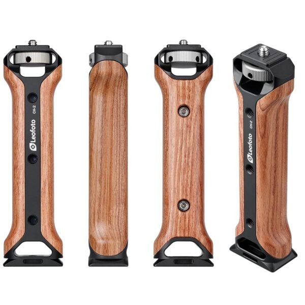 LEOFOTO VC-1 Smartphone Video Kit w Rosewood Handle, Smart Phone Clamp, Cold Shoe & Rail with Arca/RRS Compatible Clamp