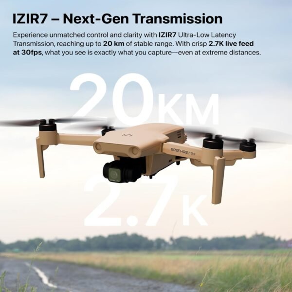 71c80ZFC-7L._SL1500_ IZI Brephos Mini Nano Drone, Premium Drone with Camera 4K Professional, 48MP Ultra HD Lens, Starlight Night Vision, 3-Axis SteadyFrame Stabilizer, 3 x 3000mAh Long Flight, <249g Featherweight, 20km Range